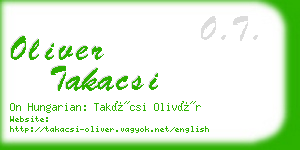 oliver takacsi business card
